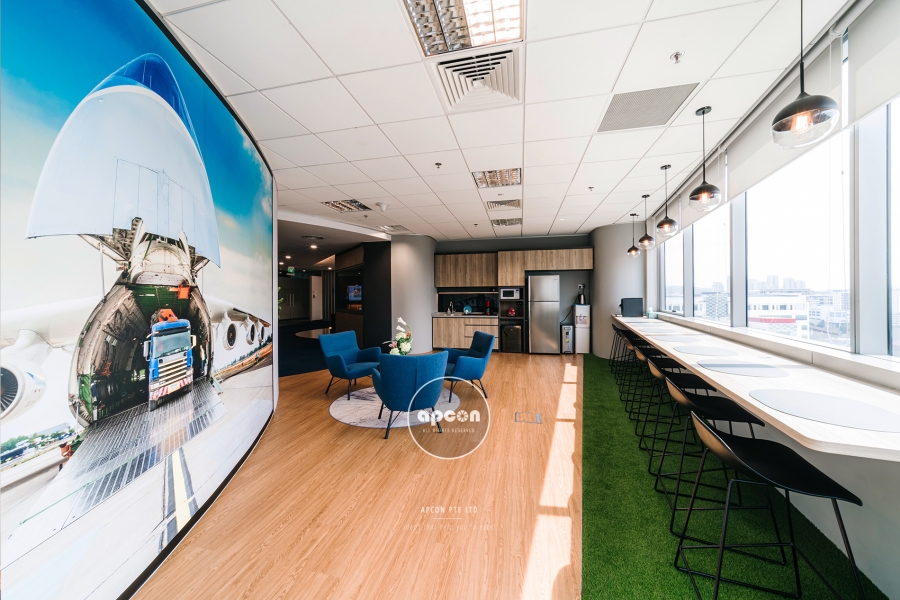 Singapore Office Interior Design-Asia Square Tower-Logwin-Lounge