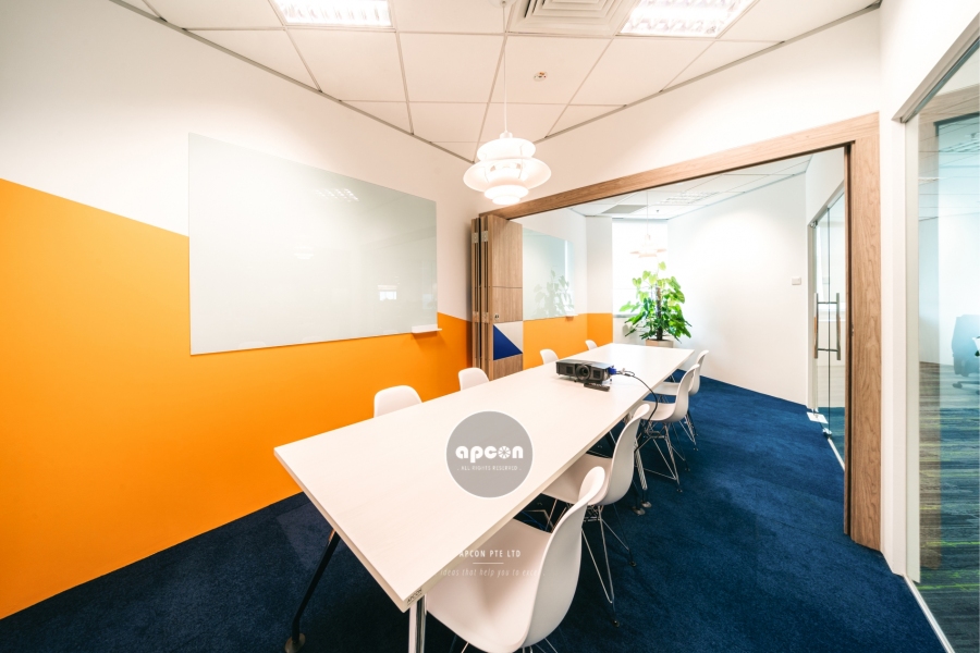 Singapore Office Interior Design-Asia Square Tower-Logwin-Operable Meeting Room